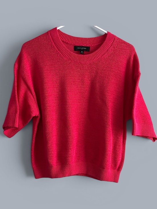 Banana Republic Factory Sweaters - Banana Republic Factory Hot Pink Short Sleeve Summer Sweater Size M NWT